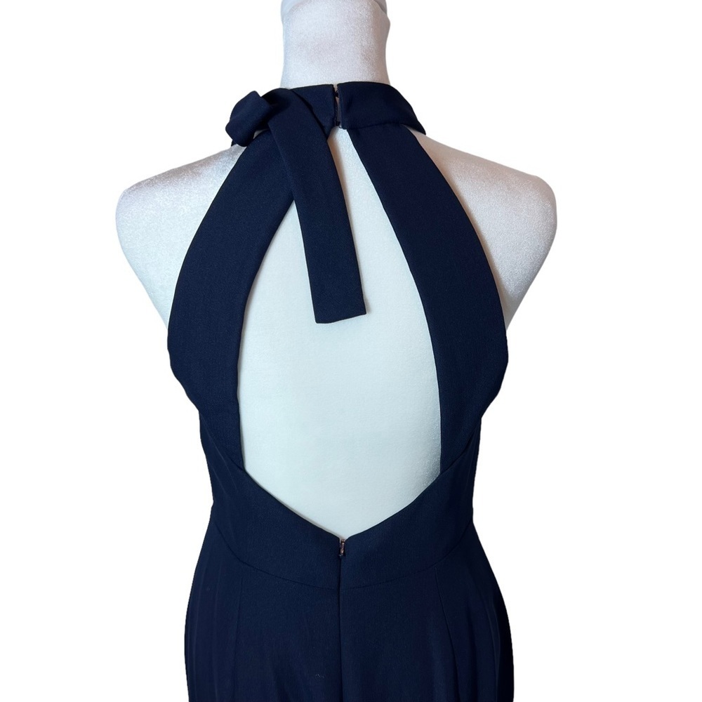 After Six Bow Neck Open Back Trumpet Gown Midnight Navy Maxi Dress, NWT, Size 14 - Picture 6 of 8